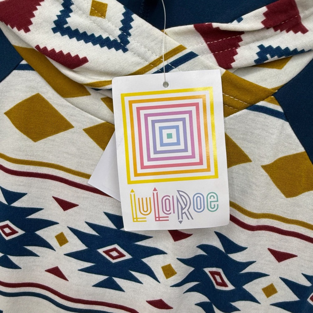 Lularoe Amber hooded shirt‎ top women's size XL aztec mid western design - Picture 8 of 14